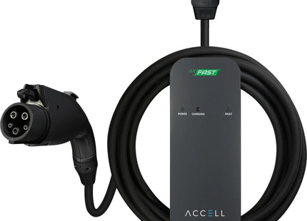 Accell 32 Amp LEVEL 2 Portable Electric Vehicle Charger - 230 V AC Input - Water Proof, Overvoltage Protection