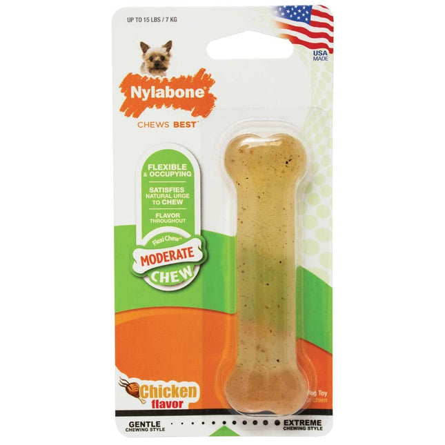 Nylabone Flex Moderate Chew Dog Toy Chicken, 1ea/XS/Petite 1 ct