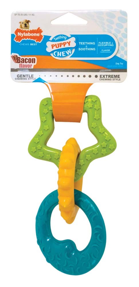 Nylabone Puppy Power Chew Puppy Teething Rings Bacon; 1ea-SMall-Regular 1 ct