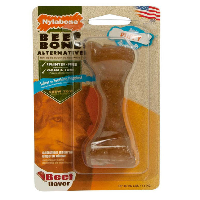 Nylabone Puppy Alternative Dog Chew Toy Beef Flavor Small/Regular - Up To 25 Lb