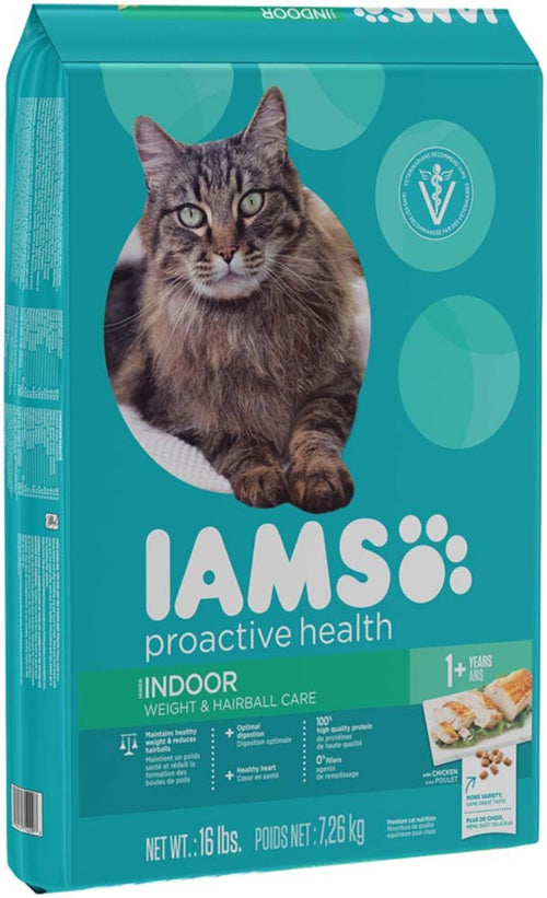 IAMS ProActive Health Adult Indoor Weight and Hairball Care Cat Food 16 lb