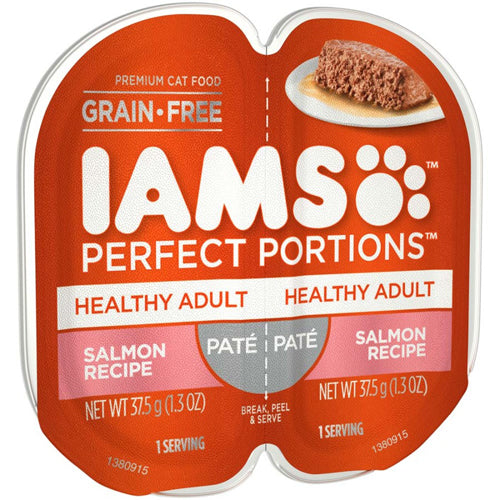 Iams Perfect Portions Healthy Adult Pate Wet Cat Food Salmon 24Ea/2.6 Oz, 24 Pk