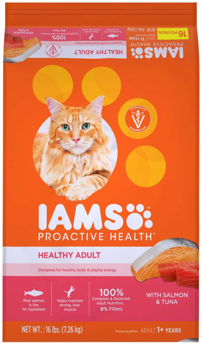 IAMS ProActive Health Adult Salmon and Tuna Dry Cat Food 16 lb