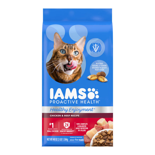 IAMS ProActive Health Healthy Enjoyment Dry Cat Food Chicken & Beef, 1ea/3 lb