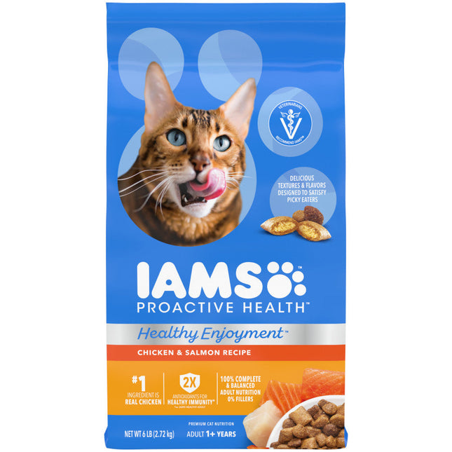 IAMS ProActive Health Healthy Enjoyment Dry Cat Food Chicken & Salmon, 1ea/6 lb