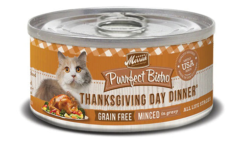 MERRICK CAT PURRFECT BISTRO GRAIN FREE MINCED THANKSGIVING DAY DINNER 5.5oz(Case of 24)