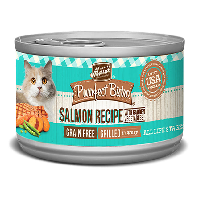 Merrick Cat Purrfect Bistro Grilled Salmon and Vegetable 5.5 Oz.(Case Of 24)