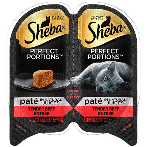 Sheba Perfect Portions Pate Natural Juices Beef Grain Free Cat Food 24Ea/2.6 Oz