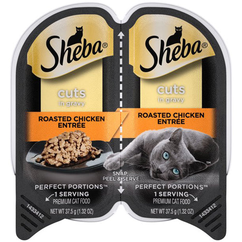 Sheba Perfect Portions Cuts In Gravy Roasted Chicken Cat Wet Food 24Ea/2.6 Oz, 24 Pk