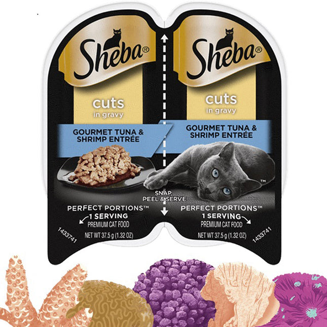 Sheba Perfect Portions Cuts Tuna and Shrimp Entree Grain Free Cat Food 24Ea/2.6 Oz