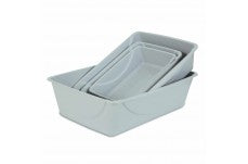 Petmate Basic Cat Litter Pan Mouse Gray Small