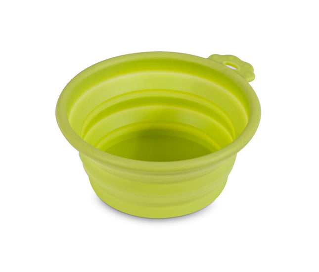 Petmate Silicone Round Travel Pet Bowl Go Go Green Small