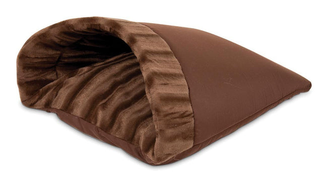 Aspen Kitty Cave Cat Bed Solid Chocolate Brown 19 in x 16 in