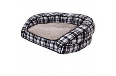 La Z Boy Tucker Sofa Bed Spencer Plaid Black and White 33 In X 30 In