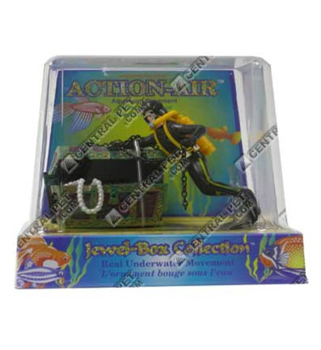 Penn-Plax Treasure Diver Air Aquarium Ornament Multi-Color 4 in