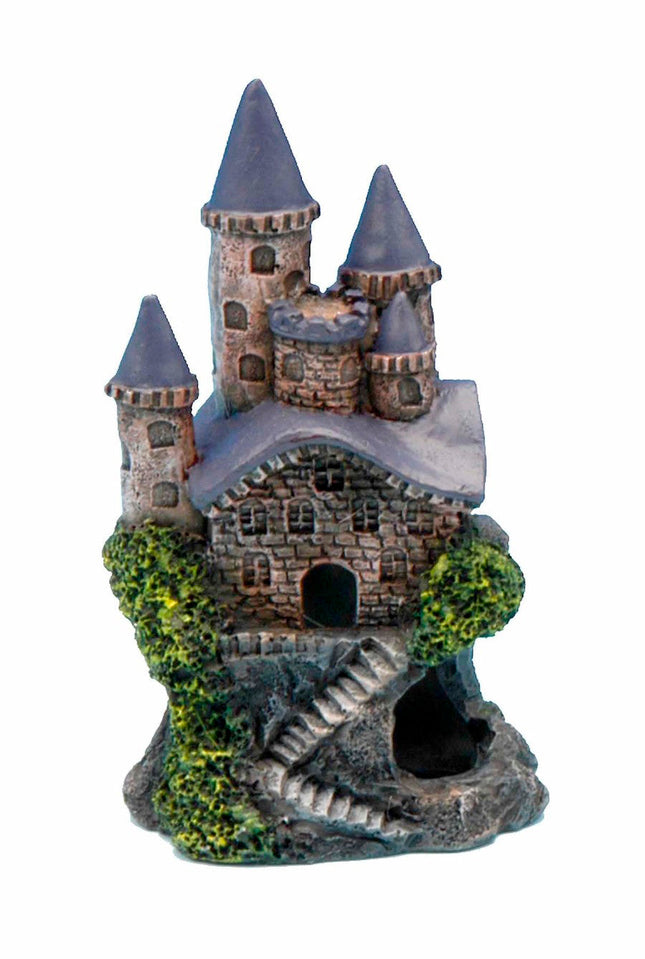 Penn-Plax Magic Castle Aquarium Ornament Brown; Grey 4 in Mini