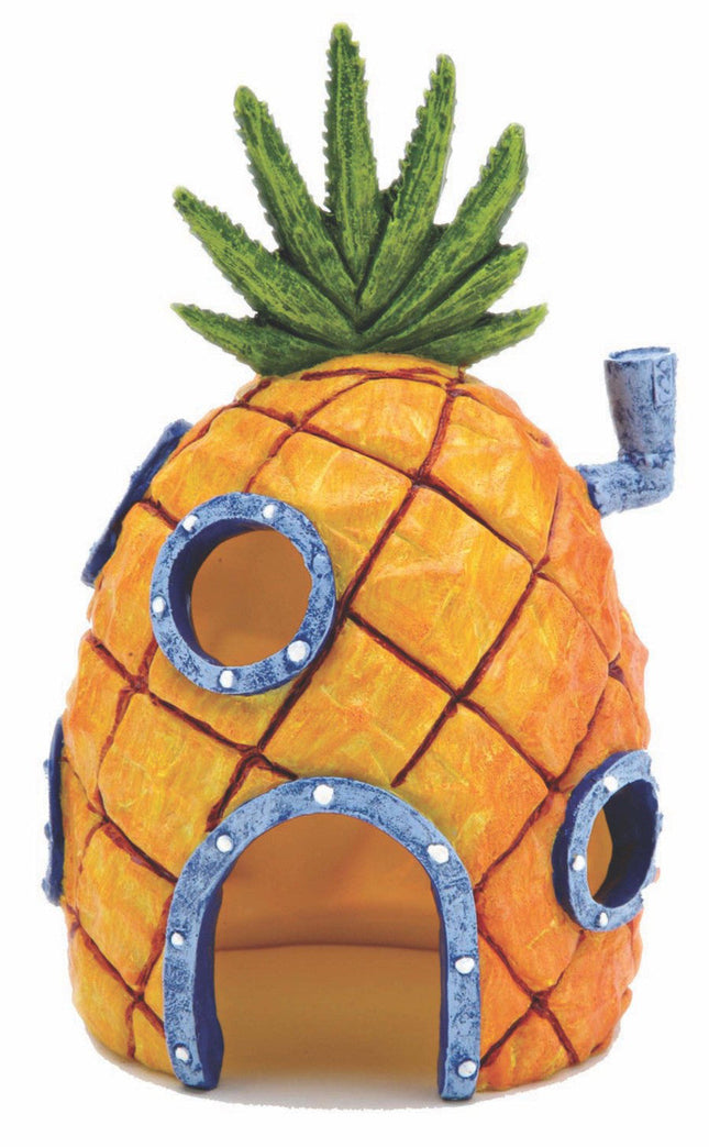 SpongeBob Sponge Pineapple House Aquarium Ornament Pineapple Home Orange; Grey; Green 6 in