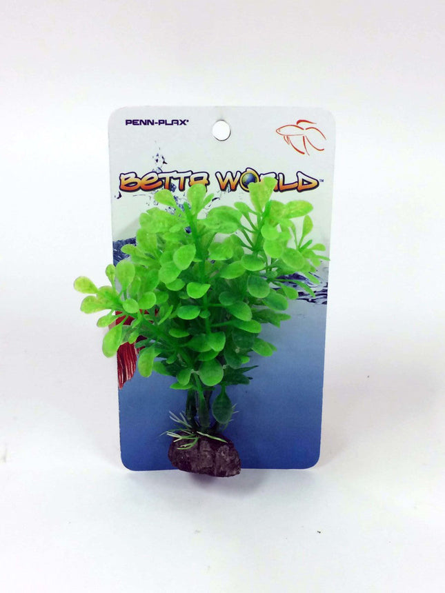 Penn-Plax Betta World Betta Aquarium Plant Green 4 in