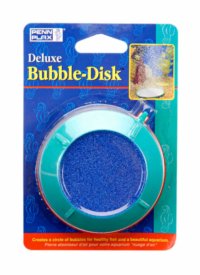 Penn-Plax Deluxe Bubble-Disk Air Stone Green; Blue 3 in Small