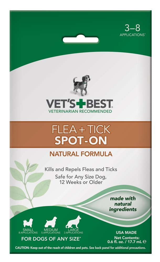 Vets Best Flea and Tick Spot-On 0.6 fl. oz