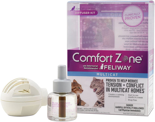 Comfort Zone Calming For Single and Multi-Cat Homes ; Cat Pheromone; Single Diffuser Kit; 1 Diffuser; 1 Refill-48ml; New Formula