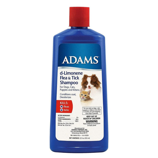 Adams D-Limonene Flea and Tick Shampoo 12Oz