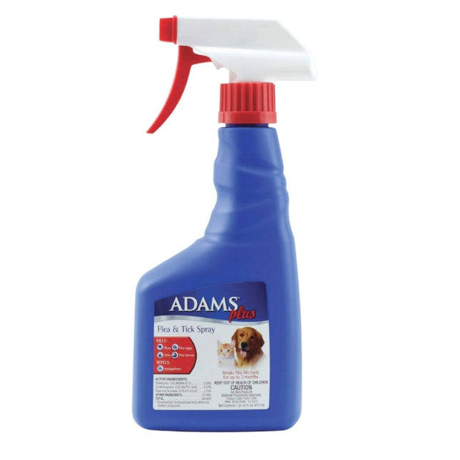 Adams Flea and Tick Spray for Cats and Dogs 16 ounces