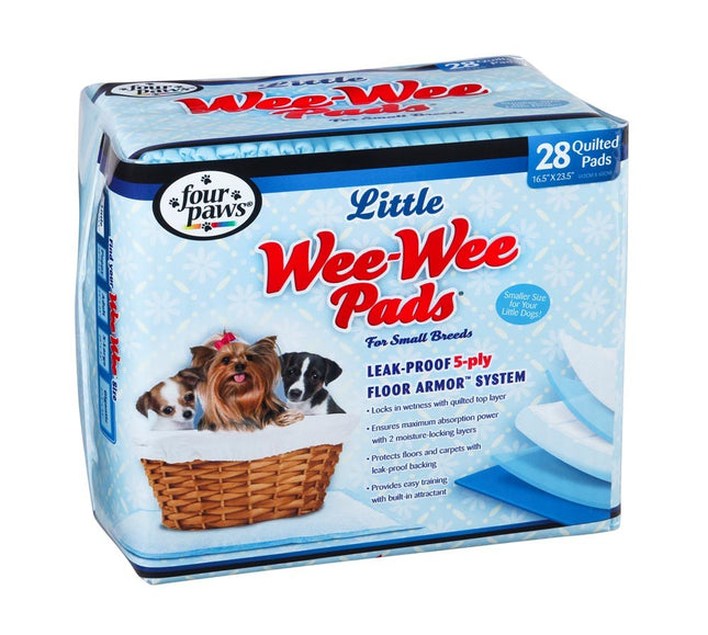 Four Paws Wee-Wee Small Dog Training Pads 28-Count Little 16.5" x 23.5"