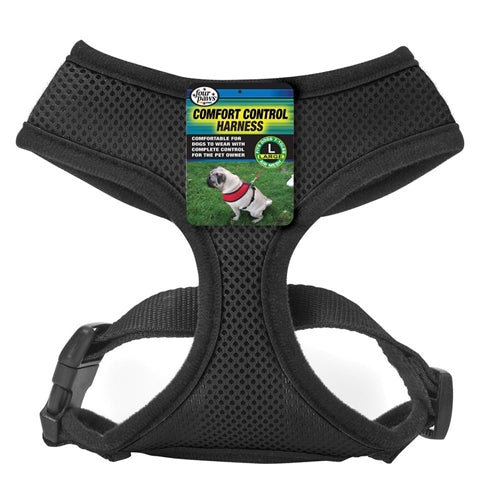 Four Paws Comfort Control Dog Harness Black Large