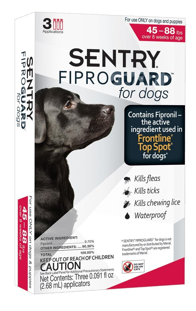 Sentry Fiproguard Dog Flea and Tick Squeeze-On 0.273 Fl Oz, 3 Ct