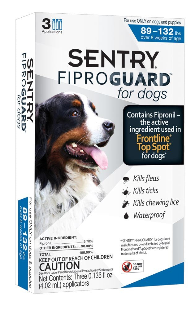 Sentry Fiproguard Dog Flea and Tick Squeeze-On 0.136 Fl Oz, 3 Ct