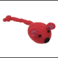 Coastal Pet Products Coastal Rascals Handcrafted Wool 5 Inch Red Mouse