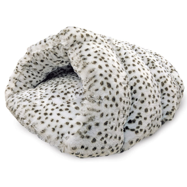 SLEEP ZONE SNOW LEOPARD CUDDLE CAVE 22inch