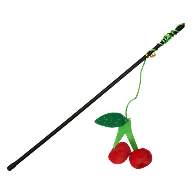 Fashion Pet Cosmo Cherries Wand w/Catnip Cat Toy 18 in