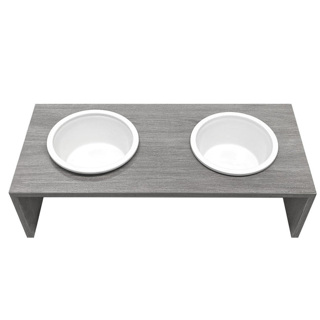 Fashion Pet Cosmo Double Diner Elevated Dog Bowls Gray 22 in