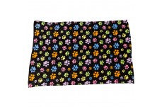 Spot Snuggler Rainbow Pawprint Blanket Black 40 in x 60 in