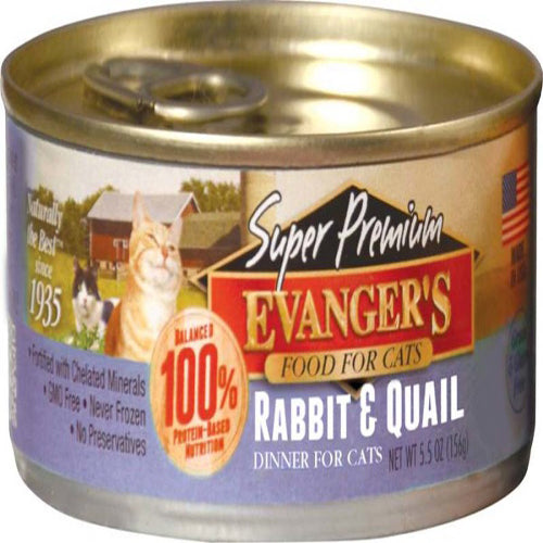 Evangers Super Premium Rabbit and Quail Dinner Canned Cat Wet Food 5.5 oz 24 Pack