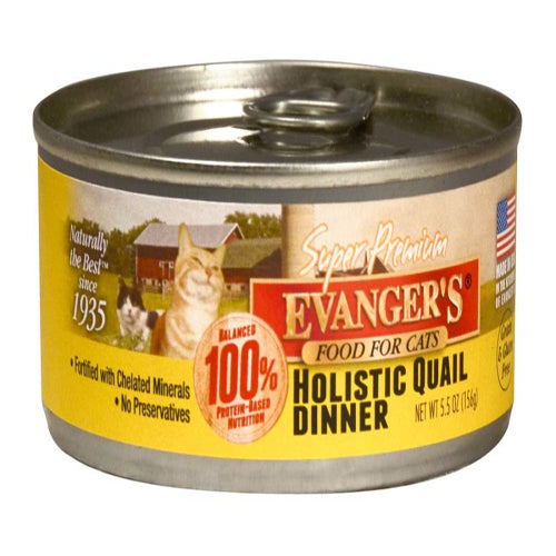 Evangers Super Premium Holistic Quail Dinner Canned Cat Wet Food 5.5 oz 24 Pack