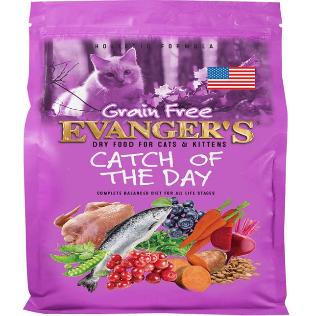 Evangers Grain Free Catch Of The Day Dry Cat and Kitten Food 4.4Lbs