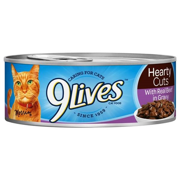 9Lives Hearty Cuts Beef and Gravy Canned Cat Food 5.5 Oz