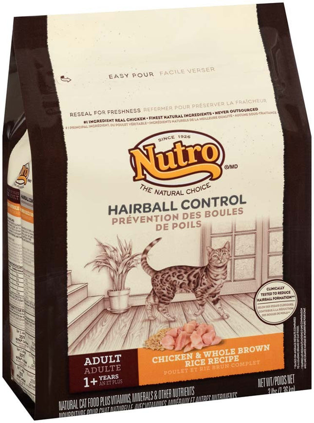 Nutro Products Hairball Control Chicken and Whole Brown Rice Recipe Cat Food 3 lb