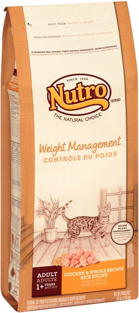 Nutro Weight Management Chicken and Whole Brown Rice Recipe Cat Food 6.5Lbs