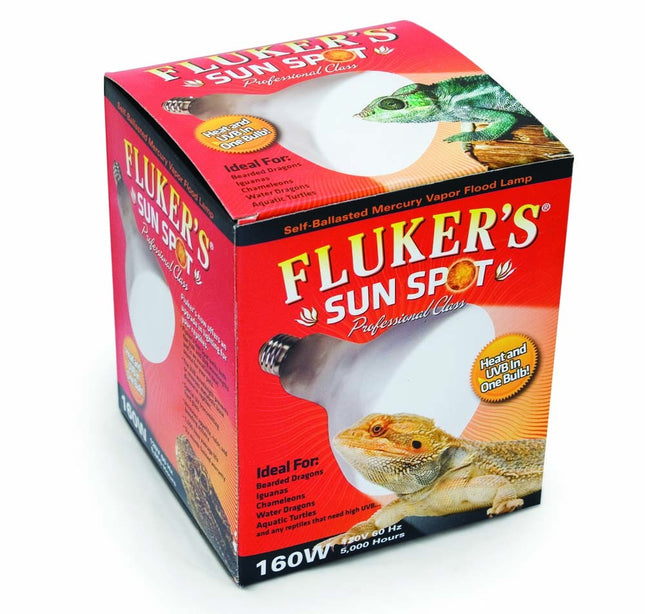 Flukers Sun Spot Mercury Vapor Bulb White 160 Watt