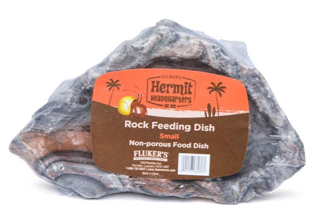 Flukers Hermit Crab Rock Feeding Dish Black Small