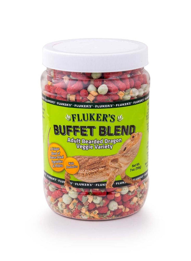 Flukers Buffet Blend Adult Bearded Dragon Veggie Variety Freeze Dried Food 7 oz