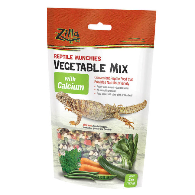 Zilla Reptile Munchies Vegetable Mix with Calcium 4 Ounces