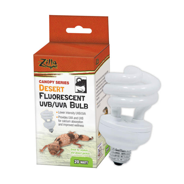 Zilla Canopy Series Fluorescent UVB-UVA Bulbs Desert 20 W