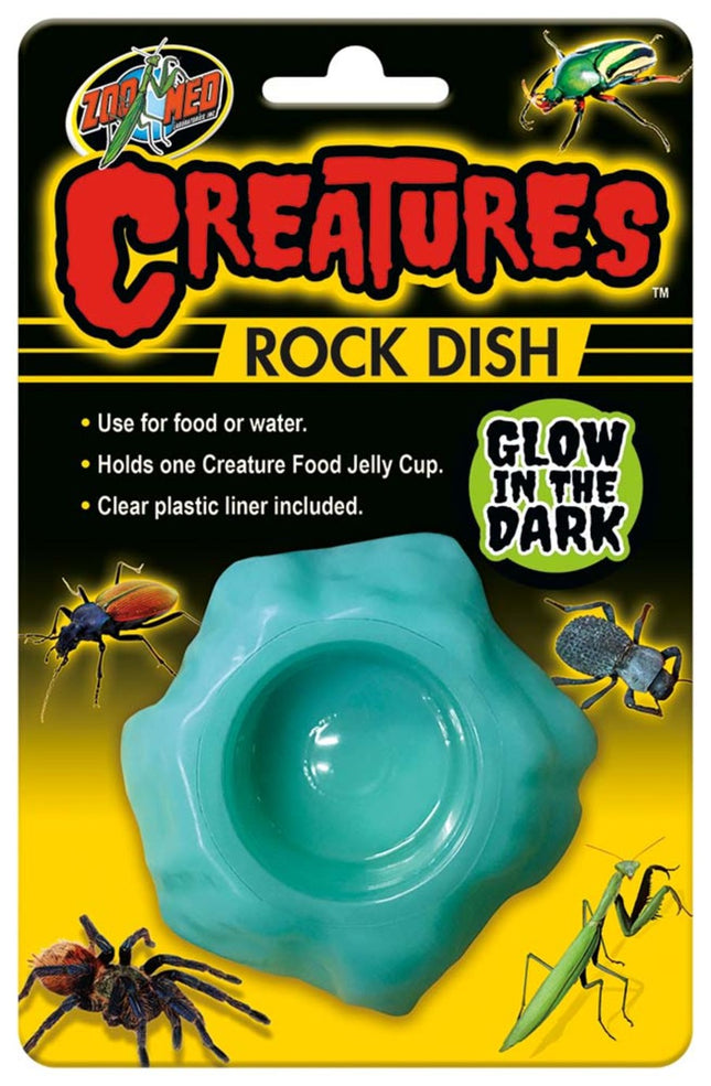 Zoo Med Creatures Rock Dish Glow in the Dark Light Blue One Size