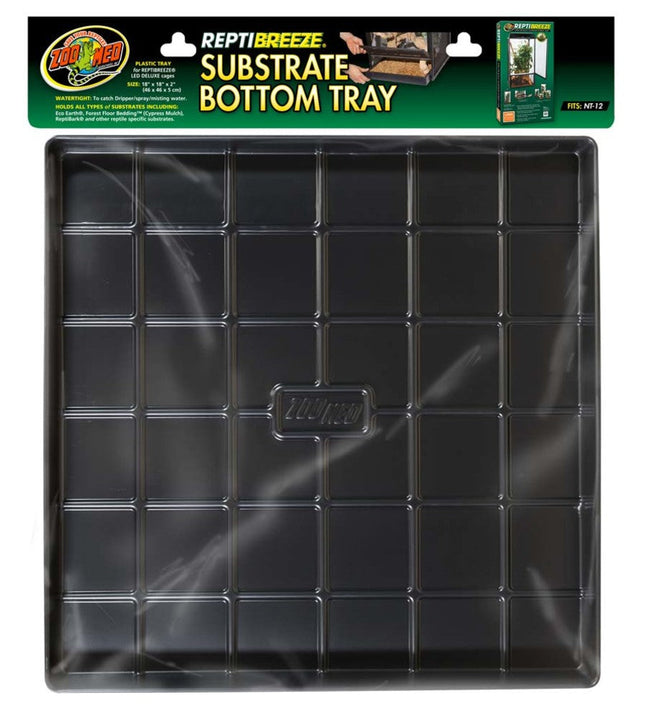 Zoo Med ReptiBreeze Substrate Bottom Tray Black 18 in x 18 in Large