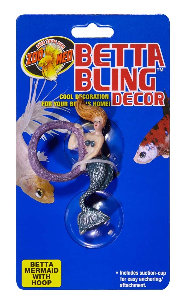 Zoo Med Betta Bling Mermaid Aquarium Ornament with Hoop Mermaid with Hoop Multi-Color